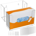 2 Packs Acrylic Glove Holder for Wall Mount, Clear Gloves Box Holders Glove Dispenser Wall Mounted Tissue Box Holder Reusable Kitchen Rack for Gloves Tissue Boxes