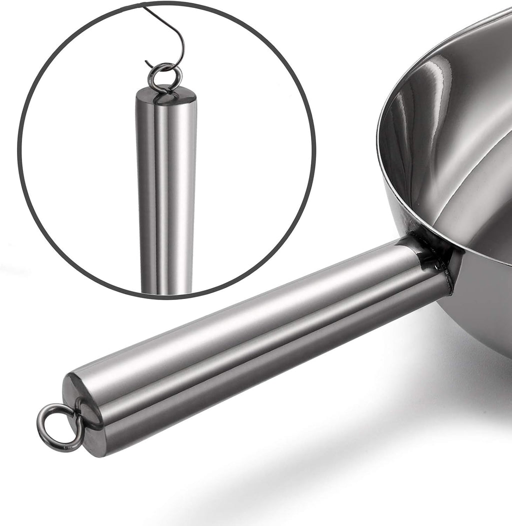 Cedilis 4 Pack Food Ice Scoops, 8oz, 12oz, 16oz, 24oz Stainless Steel Scoop, Heavy Duty Metal Utility Scoops for Candy, Popcorn, Flour, Kitchen Bar Party, Dishwasher Safe