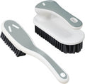 Soft Bristle Scrub Cleaning Brush Stain Remover Brush Fabric Cleaning Brush Laundry Brush Small Scrub Brush Cleaner Household Cleaning Brushes for Carpet, Clothes, Bathroom,Sneaker-2 Pack (Gray)