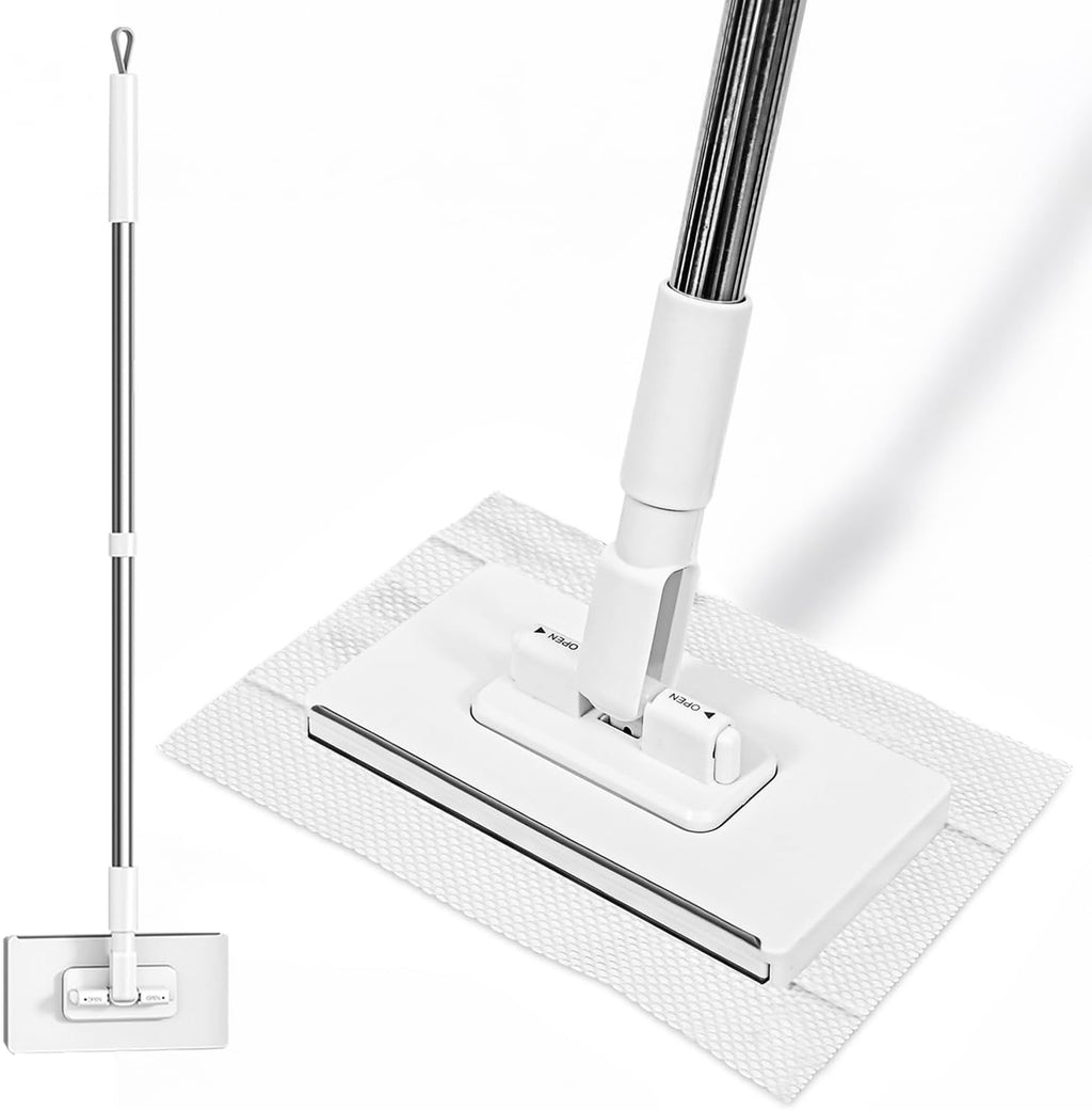 Mini Sweeper Mop No-Touch Dirty Cleaning Flat Dust Mop for Dry Wet Disposable Pads, Multi Surface Mop Floor Mopping and Sweeping Cleaning Head for House Wall Bathroom Toilet Corners Door Window