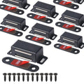 Mousike Cabinet Magnets Magnetic Door Catch Stainless Steel Door Magnet for Kitchen Bathroom Cupboard Wardrobe Closet Closures Cabinet Door Drawer Latch 20 lbs (Black 8Pack)