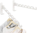 Wall Mounted Clothes Drying Rack, Wall Clothes Hanger Hook for Laundry Room, Clothes Hanger Foldable, Wall Clothes Rack Indoor, Perfect for Small Spaces, White 2 Packs