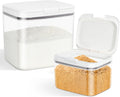 Flour Sugar Storage Containers, 2Pack 2.9 Qt + 4.75 Qt Food Storage Container with Pop-to-Flip Lids for Rice Dog Food Dog Treat Storage, Kitchen Organizers and Storage