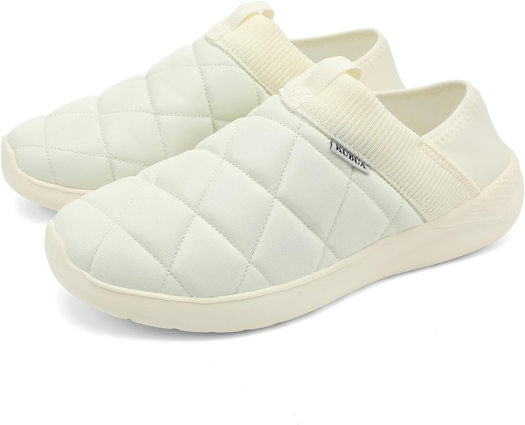 KUBUA Slippers for Men and Womens Indoor House Shoes Plush Slip on Outdoor Garden Loafers