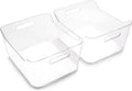 BINO | Plastic Storage Bins, X-Large - 2 Pack, Clear | THE SOHO COLLECTION | Pantry Organizers and Storage Containers Fridge Organizer Bins Kitchen Cabinet Organizer Medicine Cabinet Organizer Bin