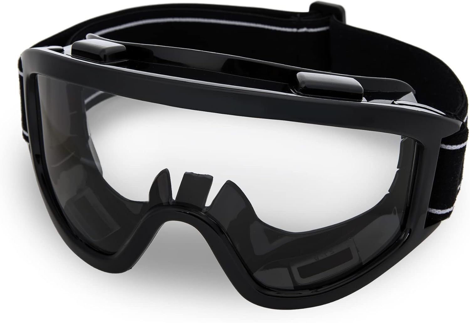 DEX FIT Protective Safety Goggles SG220B; Anti Fog & Scratch, Z87 Eye Protection for Lab, Science, and Chemistry Work, Indirectly Vented, Adjustable for Women and Men, (Black Frame, Clear Lens)