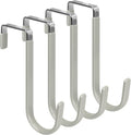 FYY Over The Door Hooks, 4 Pack Door Hangers Hooks with Rubber Prevent Scratches Heavy Duty Organizer Hooks for Living Room, Bathroom, Bedroom Hanging Clothes, Towels, Hats, Coats, Bags Grey