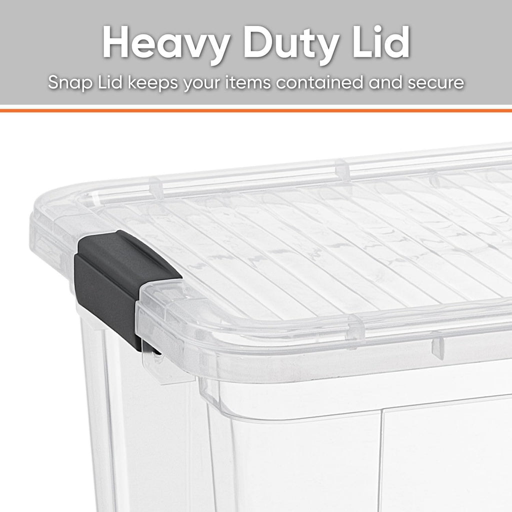 Superio Storage Bins with Lids- 4 Pack, 21 Qt Clear Boxes for Organizing, Stackable Plastic Containers- BPA Free, Non-Toxic, Odor Free, Organizer for Home, Office, Dorm