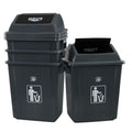 Morcte 6 Gallon Small Kitchen Trash Can with Swing Top, 4 Pack Plastic Waste Basket with Swing Lid, Gray