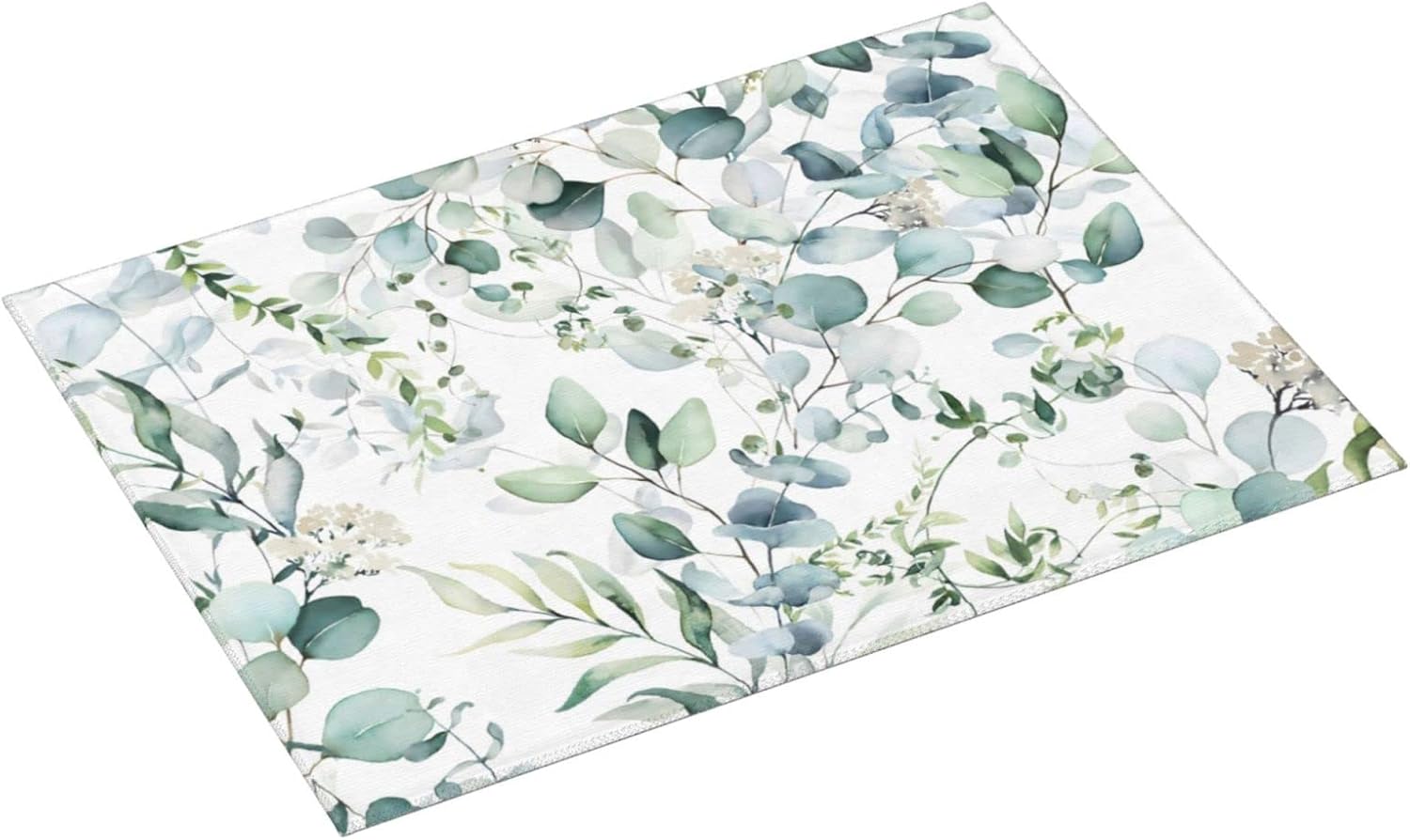 Green Floral Leaf Dish Drying Mat For Kitchen Counter 18 X 24 Inch Absorbent Dish Mat Reversible Drainer Drying Kitchen Mat