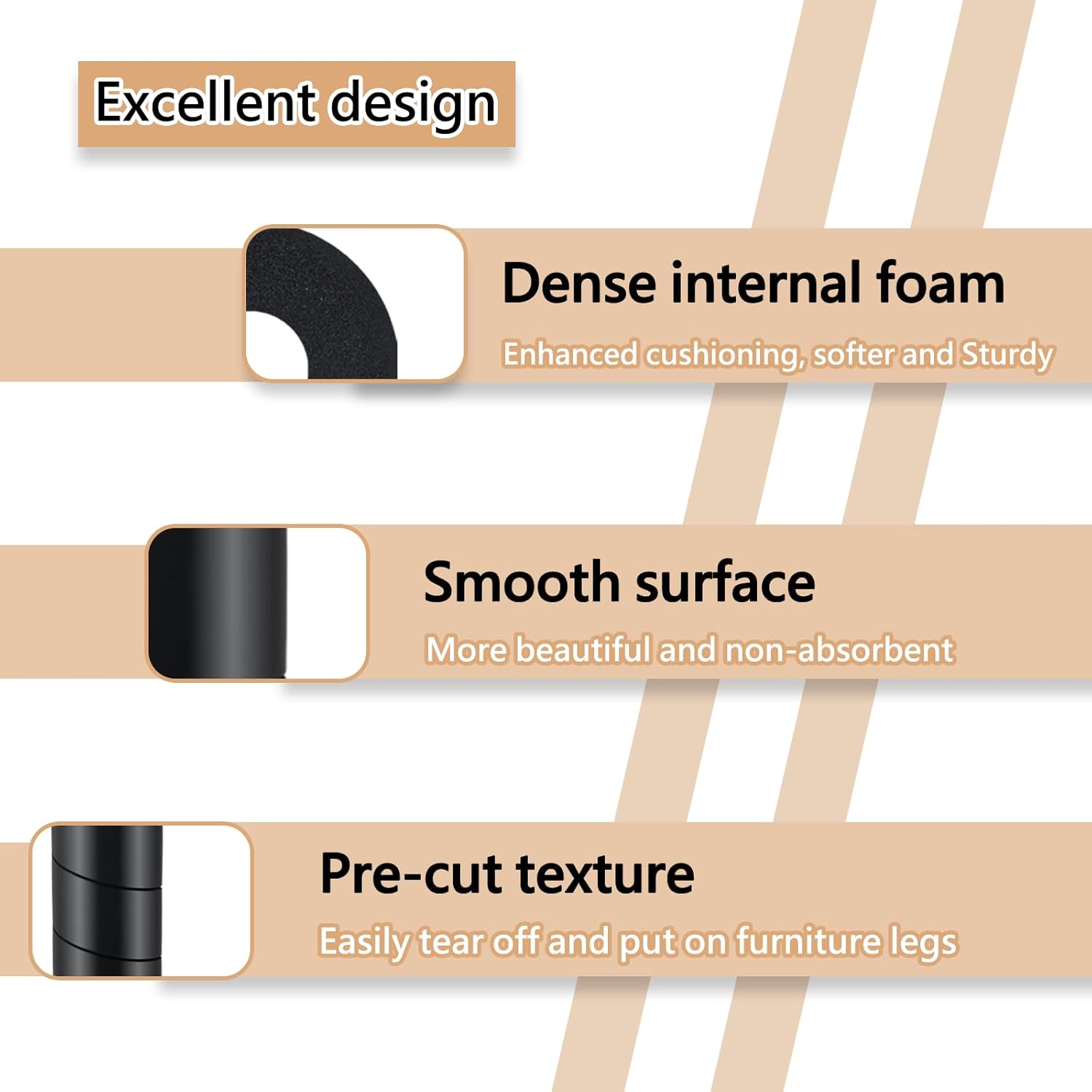 8 Pcs Bed Frame Toe Protectors, Non-Adhesive Bed Frame Leg Covers for Toe Savers, Toe Cushion for Any Furniture Leg - Prevents Toe Injuries from Hitting Hard Furniture Legs