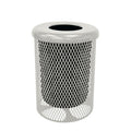 COATEDOUTDOORFURNITURE RFT-Gry Heavy Duty Round Trash Receptacle with Flat Top, Liner Included, 32 Gallon, Gray, Made in America