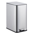 2.6 Gallon Kitchen Trash Can, Stainless Steel Garbage Can with Soft-Close Lid, Step Rubbish Bin with Removable Inner Bucket, Narrow Recycle Bins for Kitchen, Bathroom, Bedroom