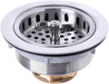 304 Stainless Steel Kitchen Sink Twist Lock Basket Drain Assembly W/Brass Nuts-VARNAHOME