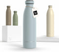 LARS NYSØM Stainless Steel Insulated Water Bottle 12oz 17oz 25oz 34oz 51oz | Insulated Thermo Flask for Hot and Cold Beverages | Leakproof Drinking Bottle (Sky Blue, 17oz)