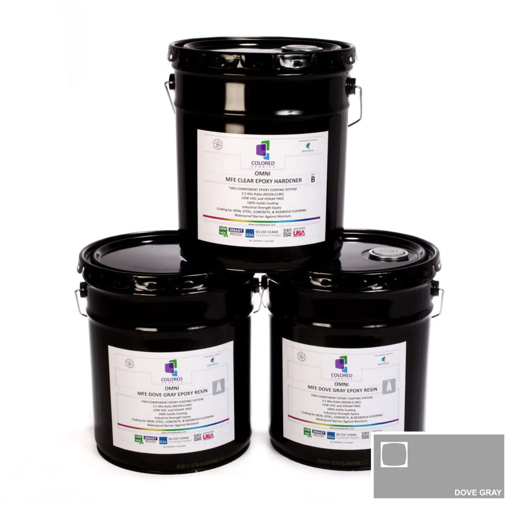15 Gallon Resin and Hardener, 15 Gallon Dove Gray Epoxy Resin Coating Made with Beautiful and Vibrant Pigments
