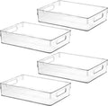 Large Clear Plastic Storage Bins, Pantry Organizers and Storage Containers Fridge Organizer Bins for Organizing Home Kitchen Under Sink Bathroom Refrigerator Freezer Laundry Room