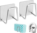 Adhesive Sponge Holder Sink Caddy for Kitchen Accessories - SUS304 Stainless Steel Rust Proof Waterproof, Quick Drying (2 Pack)