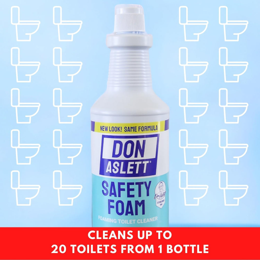 Don Aslett's Complete Toilet Cleaning Set | Includes 32 oz Toilet Cleaner, Convenient Cleaning Caddy, Johnny Mop Toilet Brush, and Pumice Stone for Tough Stains