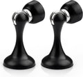 Probrico Black Magnetic Door Stoppers for Bottom of Door, Stainless Steel Magnet Door Catch Door Stops to Keep Door Open, Heavy Duty Door Holder, Wall and Floor Mounting, 2 Pack