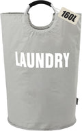 DOKEHOM 160L XX-Large Laundry Basket (7 Colors), Collapsible Laundry Bag, Foldable Laundry Hamper, Folding Washing Bin (Grey, XXL)