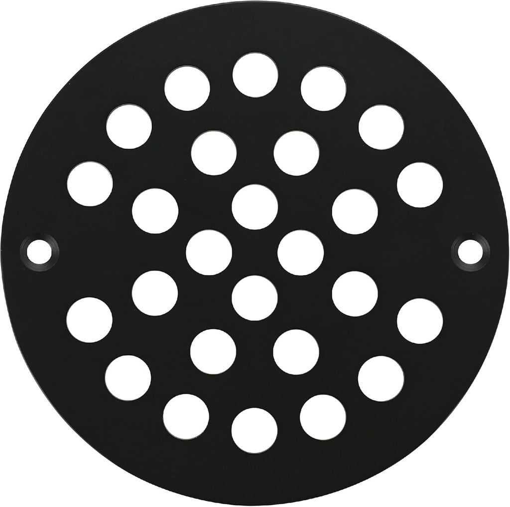 4-Inch Screw-in Shower Strainer Drain Cover Replacement Floor Strainer(Black)