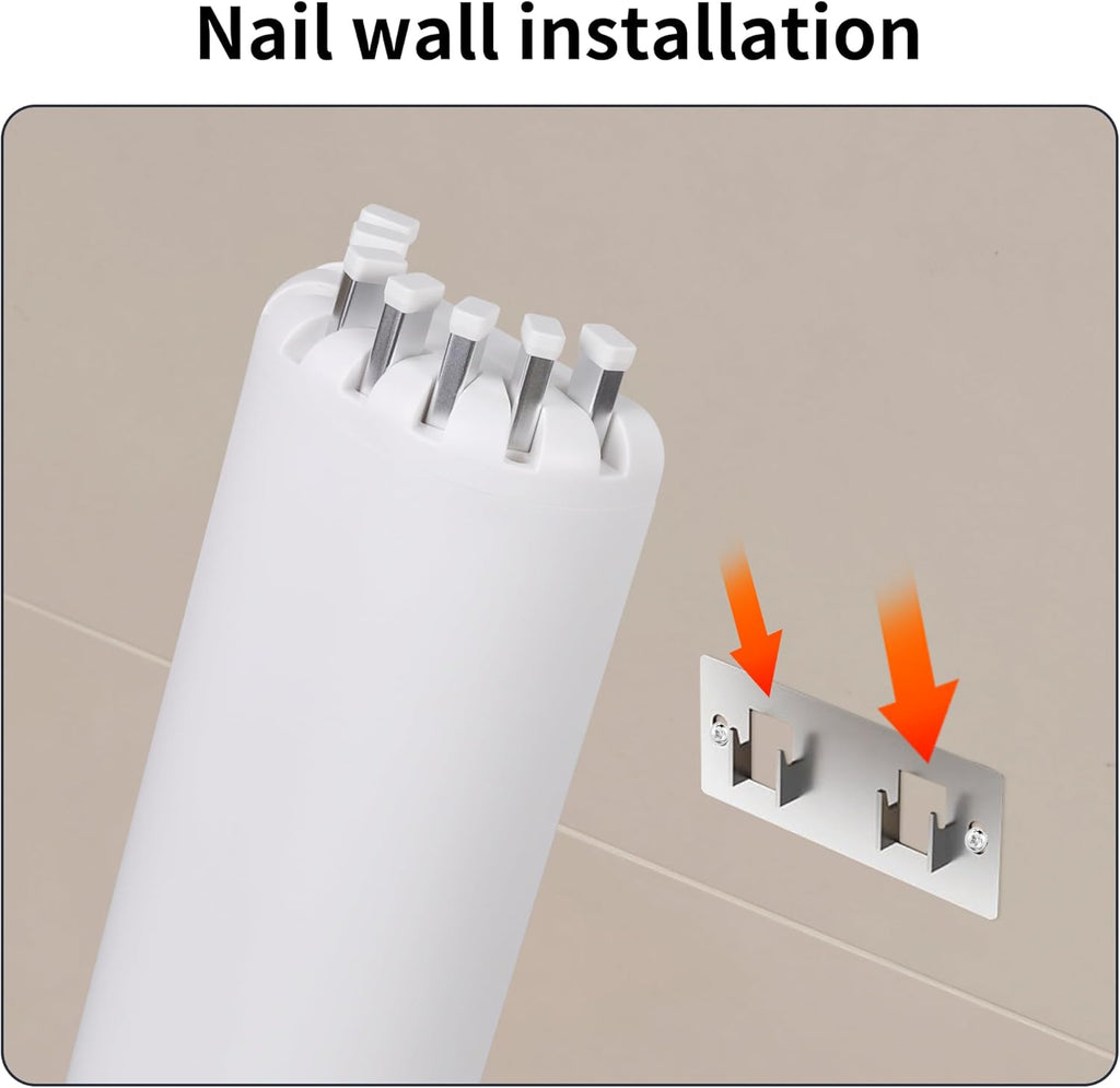 Wall Mounted Clothes Drying Rack Tripod,Foldable Drying Rack,Wall Mounted Dryer Rack Clothing,Over The Door Drying Rack for Laundry Bedroom Household Aluminium
