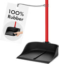 Dustpan with Handle by Ravmag- Solid Natural Rubber Construction- 29” Long Handled Dust Pan- Stand Up Design- Accommodates Any Broom/Hand Brush- Best Dustpans for Home (2 Piece Long Handle)