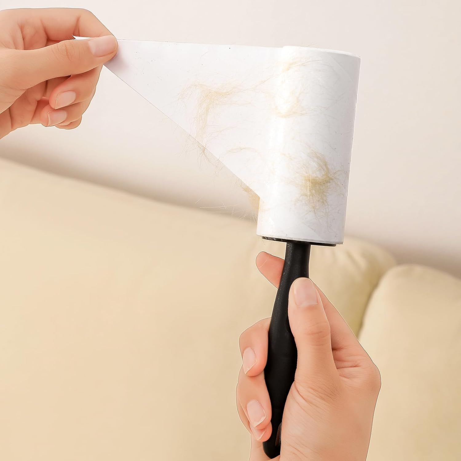 4 inch Lint Roller Refills for Evercare PetLovers Muji IKEA Bastis 4 inch Sticky Rollers for Pet Hair Extra Sticky 60 Sheets per Refill 5 Pack Total 300 Sheets (Inside Diameter 1-1/2 inch)