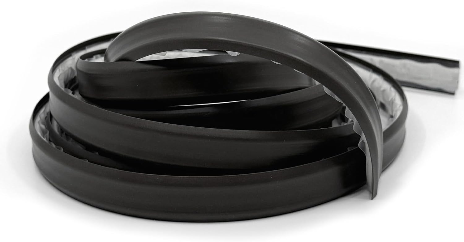 InstaTrim The Original Flexible Trim - 10ft Black 1/2" Wide Caulk Tape - Adhesive Trim with Many Uses Including Caulking for Bathtubs, Sinks, Counters, Tile, Floors - Made in USA