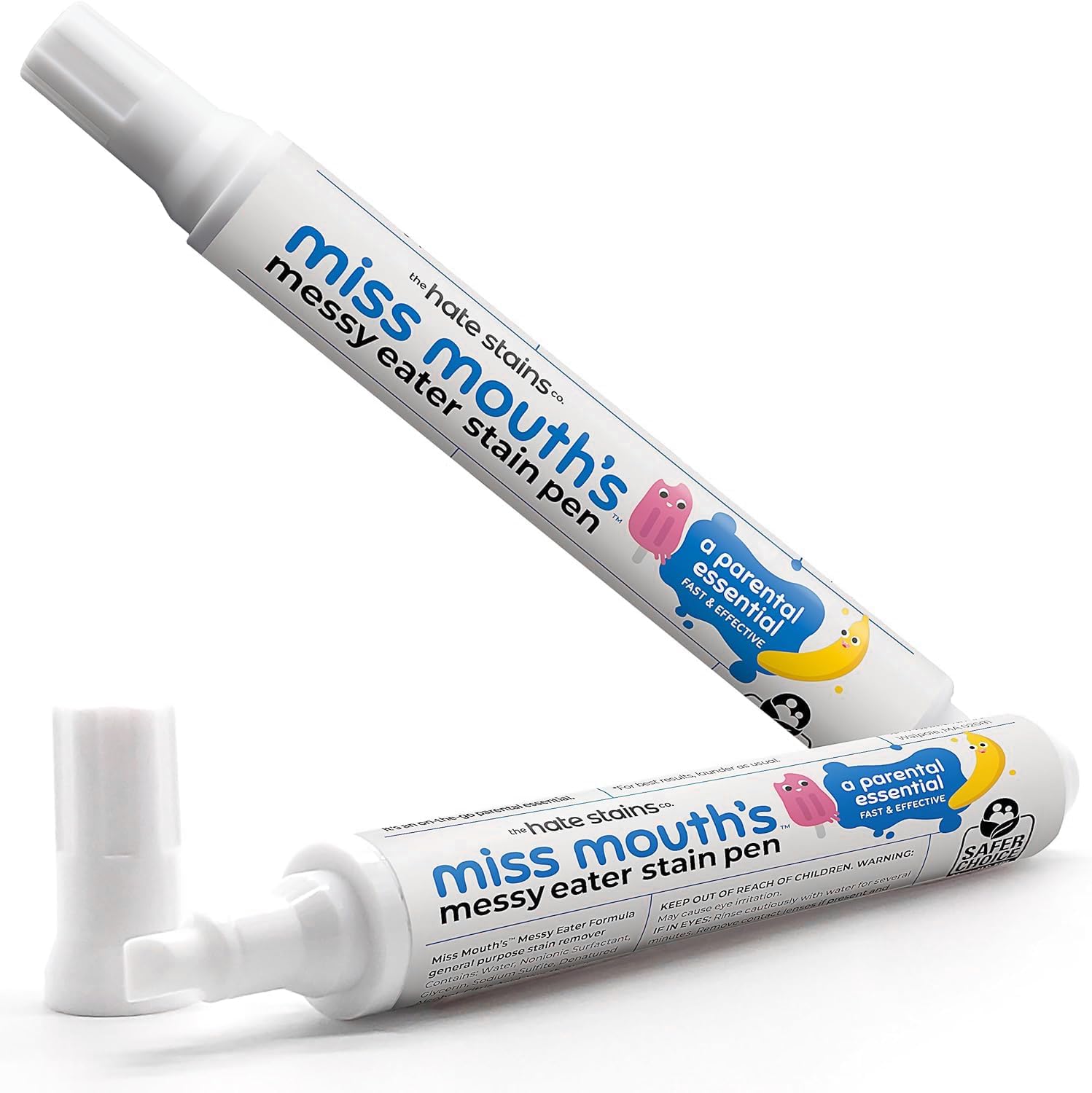 Miss Mouth's Messy Eater Stain Treater Pen - 2 Pack To Go Instant Stain Remover Pen - Newborn & Baby Essentials - On-The-Go & Travel Essentials