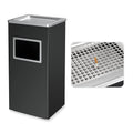 BEAMNOVA Trash Can Indoor Outdoor Black Stainless Steel Commercial Garbage Can Industrial Garbage Enclosure Inside Cabinet with Lid Waste Container, Black, 31 * 25 * 61 cm / 12.2 * 9.8 * 24 in