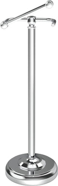 Toilet Paper Holder Stand, Polished Chrome Toilet Paper Holder Free Standing, Post Pivoting Design & Stable Weighted Base SUS304 Stainless Steel for Bathroom(Mega Roll)