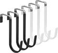 FYY 6PCS Over The Door Hooks, Door Hangers Hooks with Rubber Prevent Scratches Heavy Duty Organizer Hooks for Living Room, Bathroom, Bedroom, Kitchen Hanging Clothes, Towels, Hats, Bags Black+White