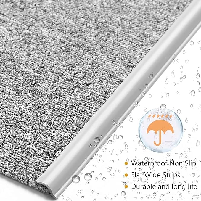 Self Adhesive Carpet Transition Strip with Edge Trim, Designed for Seamless Transitions from Carpet to Tile or Vinyl Floors, Perfect for Doorways.(Brown,15ft)