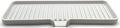 Happitasa Silicone Soap Dish Tray and Sponge Holder with Drain Chute | Bathroom and Kitchen Sink Organizer Caddy (Light Grey, 12"x4", 7.4 Ounces)