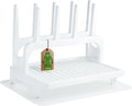 PopYum Glacier White Space Saving Drying Rack from 100% Recycled Bottles with Clear Frosted Silicone Drying Mat, countertop for Baby Bottles, Plastic Bags, Cups, Glass, tumblers, Compact
