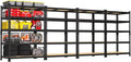 PrimeZone 36" x 16" x 72" Heavy Duty Storage Shelves - 5 Tier Adjustable Garage Storage Shelving, Metal Storage Utility Rack Shelf Unit for Warehouse Pantry Closet Kitchen, Black, 4 Pack