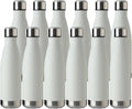 MEWAY 17oz Sport Water Bottle 12 Pack Vacuum Insulated Stainless Steel Leak-Proof Double Wall Cola Shape Water Bottle,Keep Drinks Hot & Cold (White,12 Pack)