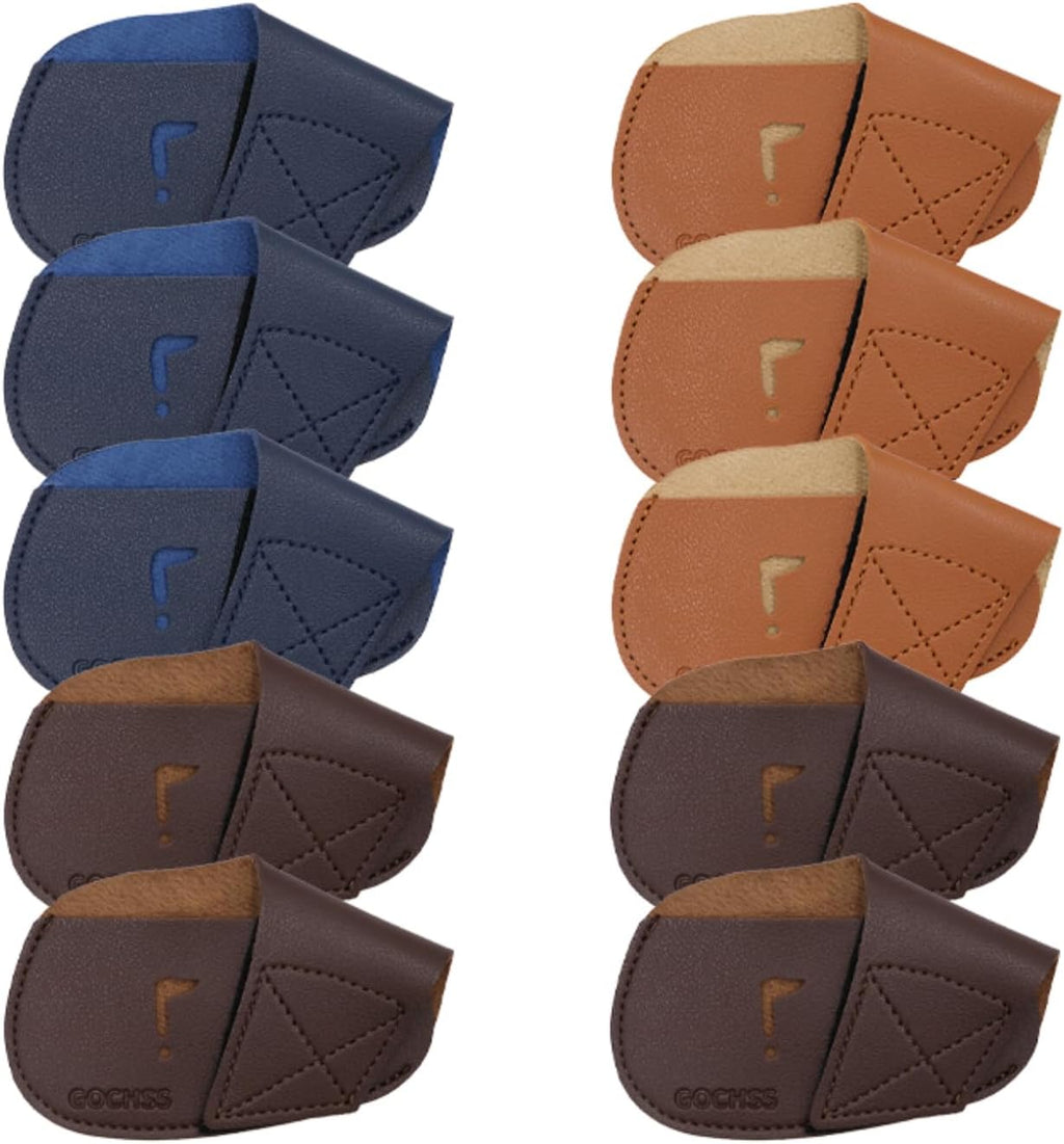 I Golf Iron Headcovers 10pcs PU Fit Both Right-Handed Clubs Golf Club Protector for Titleist Callaway Ping Taylormade Fit More Brands Golf Iron.