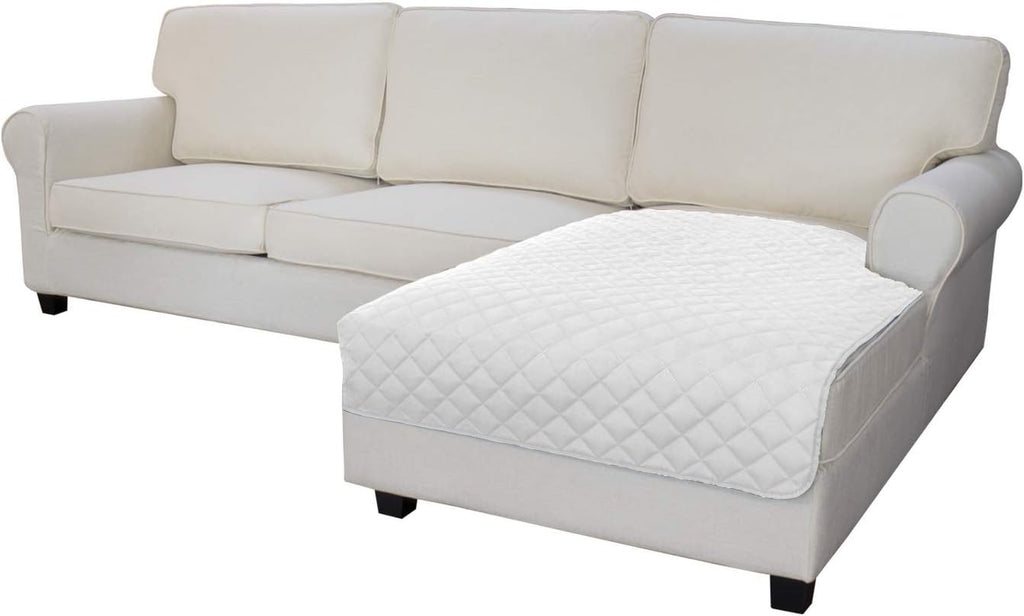 Easy-Going Sectional Couch Covers for Dogs L Shape Sofa Cover Reversible Sofa Slipcover Chaise Lounge Cover Furniture Protector Cover for Pets Dog Cat (42 x 52 inches, White/White)
