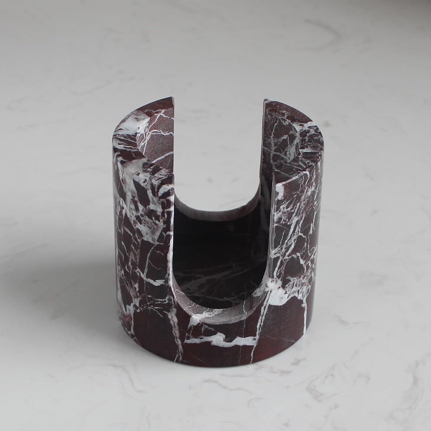 Natural Travertine Sponge Holder for Kitchen Sink, Drying Rack, Compact Sink Caddy Organizer (Rosso Levanto Marble)