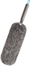 Microfiber Duster with Washable and Reusable Duster Head, Microfiber Dusters for Household Cleaning, Gray