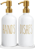 MOMEEMO Kitchen Soap Dispenser Set, Contains Dish and Hand Soap Dispenser, Suitable for Kitchen Counter Decor. (White)