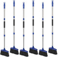 Kefanta 6 Pack Heavy Duty Broom Indoor/Outdoor Commercial Brooms Angle Broom 53 inches for Courtyard Garage Restaurant Lobby Patio Shop Home Kitchen Office Floor