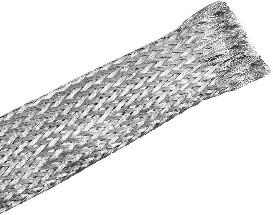 uxcell 3.3Ft - 41/64 Inch 304 Stainless Steel Sleeving Expandable Hose Cover