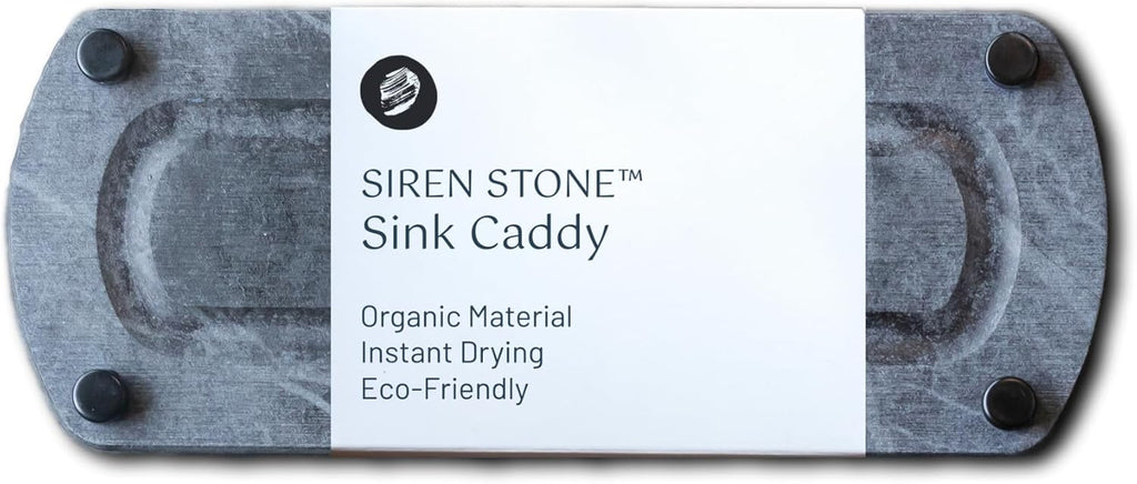 Premium Sink Caddy – Water-Absorbing Diatomaceous Earth Tray for Sink, Elevated Stainless Steel Feet, Non-Toxic, Fast-Drying, Kitchen or Bathroom