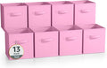 Sorbus 13 Inch Storage Bins - Sturdy Collapsible Fabric Storage Cubes with Handle - 8 Foldable Baskets for Organizing Clothes, Toys, Books - Storage Baskets for Shelves, Closets