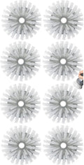 Palm Brush Refills for OXO Steel Soap Dispensing Dish Brush - 8 Pack Cleaning Replacement Brush Head for OXO Palm Brush(Grey)