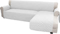 Easy-Going Sofa Slipcover L Shape Sofa Cover Sectional Couch Cover Furniture Protector Mat for Pets Dog Cat (Small, White/White)
